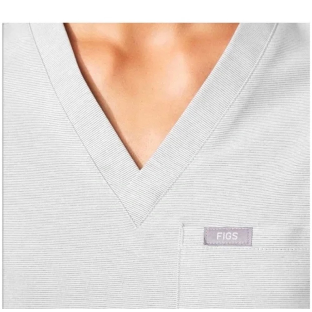 Figs Limited Edition Space Grey Stripe Top (small)